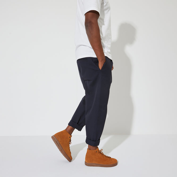 Birkenstock Bend Mid Mink Suede Leather on model 1