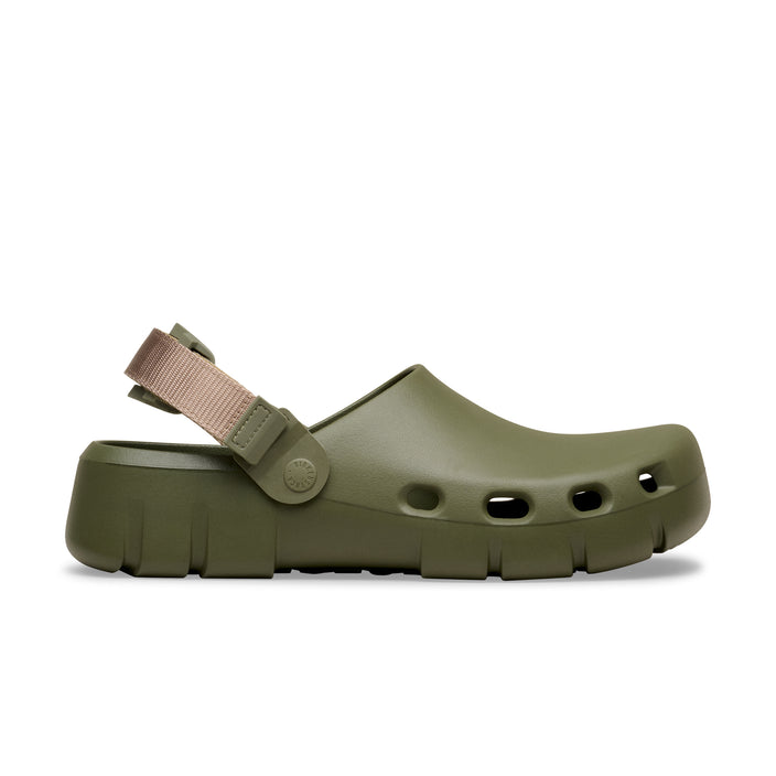 Birkenstock Australia Birki Flow Tech Loop Khaki/Grey Taupe EVA side view