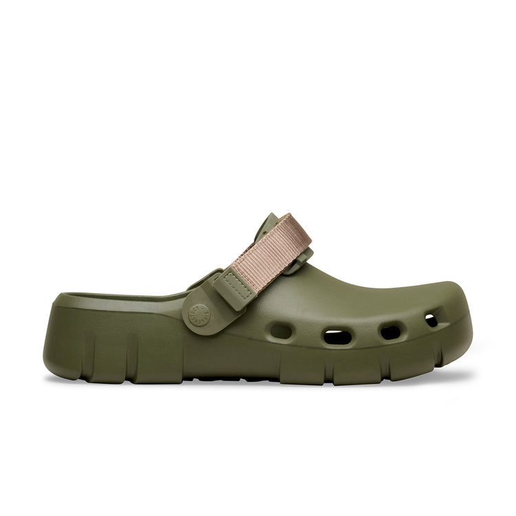 Birkenstock Australia Birki Flow Tech Loop Khaki/Grey Taupe EVA side alt view