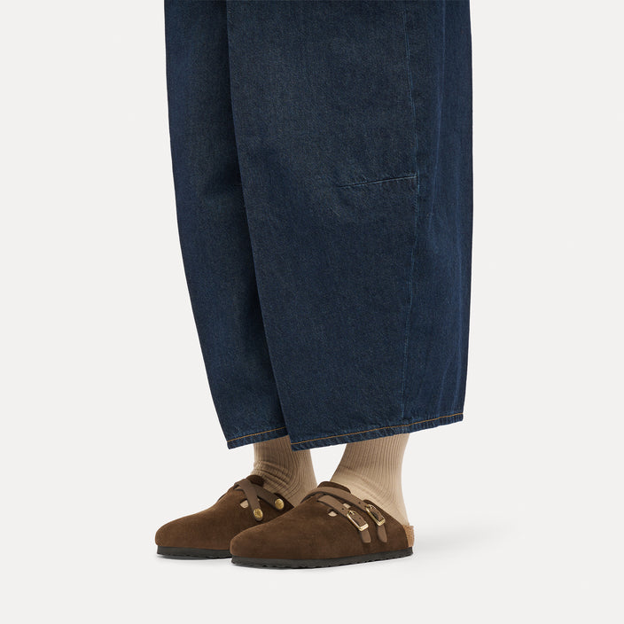 Birkenstock Australia Blair D-Buckle Carafe Suede Leather On Model 1