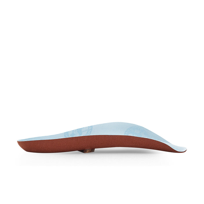 Birkenstock Blue Footbed Heels Textile side view