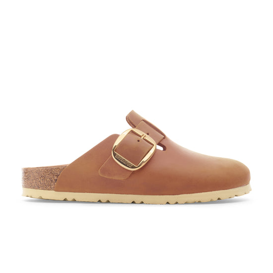 Birkenstock Boston Big Buckle Cognac Oiled Leather side view