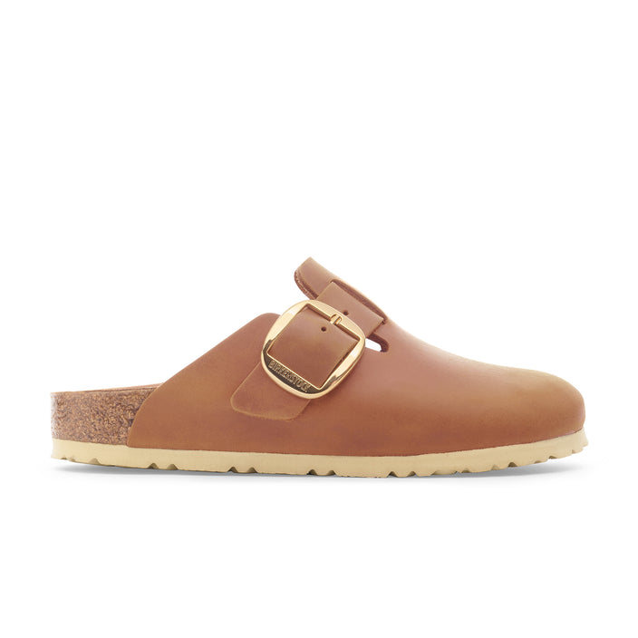 Birkenstock Boston Big Buckle Cognac Oiled Leather side view