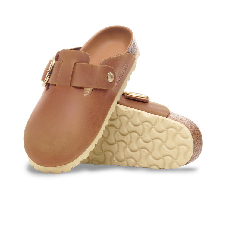 Birkenstock Boston Big Buckle Cognac Oiled Leather sole view