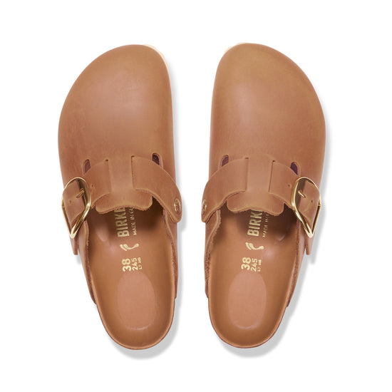 Birkenstock Boston Big Buckle Cognac Oiled Leather top view