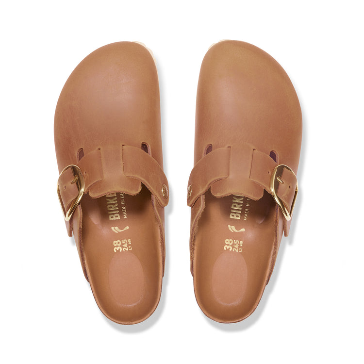 Birkenstock Boston Big Buckle Cognac Oiled Leather top view