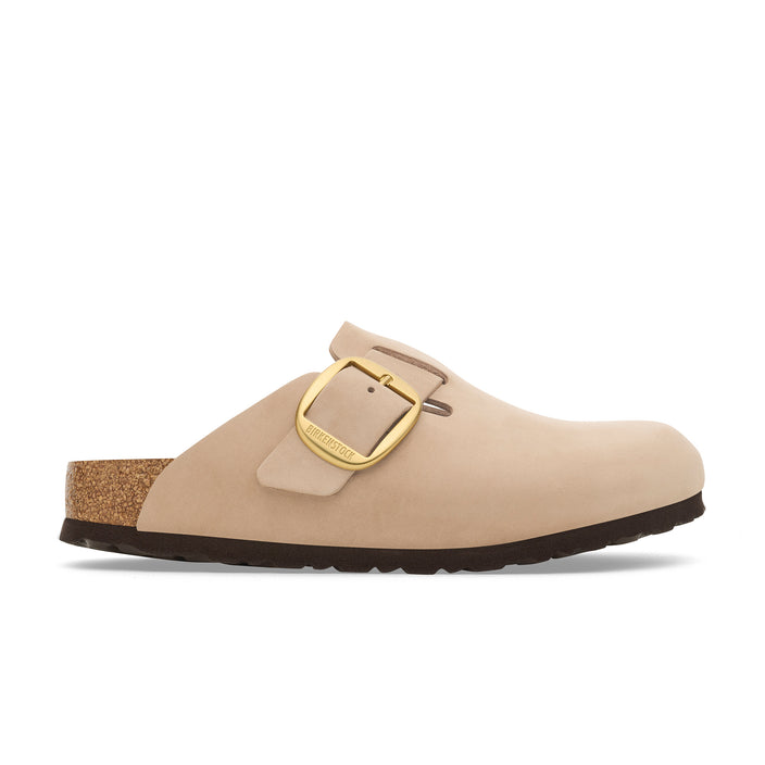 Birkenstock Boston Big Buckle Sandcastle Nubuck Leather side view