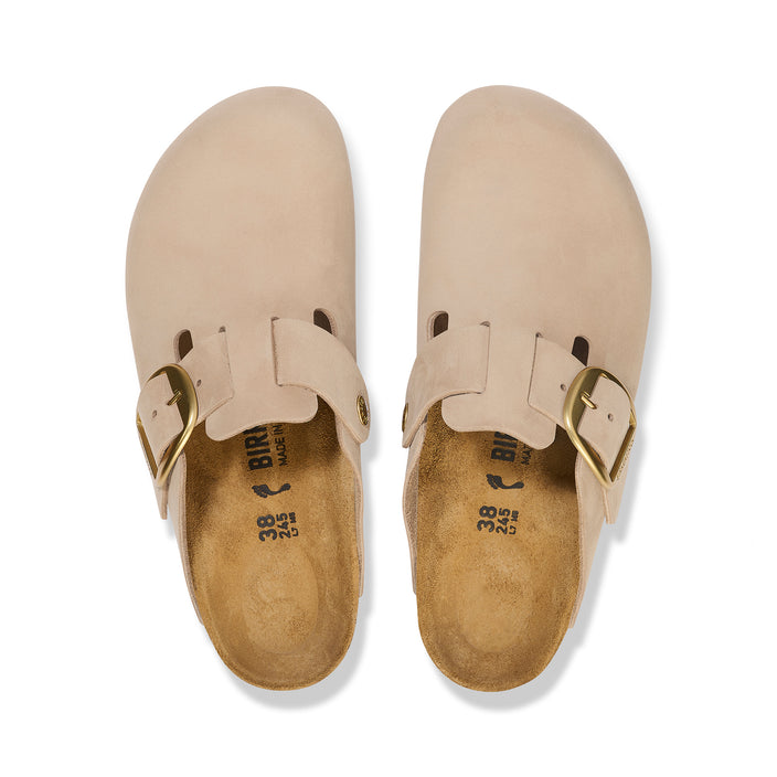 Birkenstock Boston Big Buckle Sandcastle Nubuck Leather top view