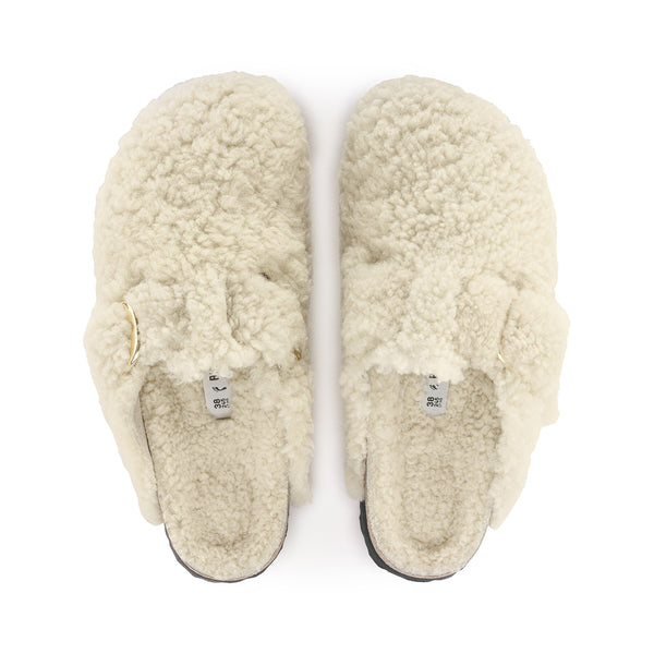 希少BIRKENSTOCK Boston Big Buckle Teddy 41 Birkenstock Boston Teddy Shearling Big Buckle Eggshell Shearling