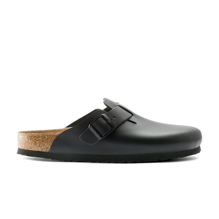 Birkenstock Boston Black Smooth Leather side view