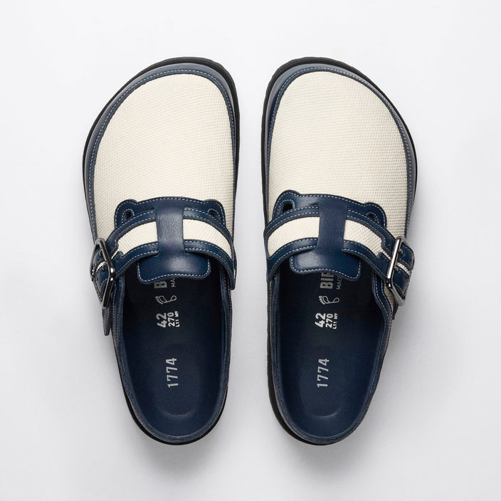 boston bold midnight navy canvas smooth leather 1032453