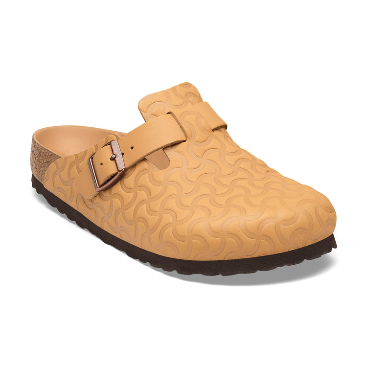Birkenstock Australia Boston Bone Emboss Nature Natural Leather 