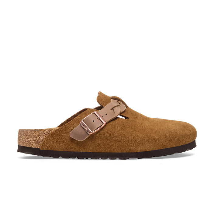 Birkenstock Boston Braided Mink Suede Leather side view