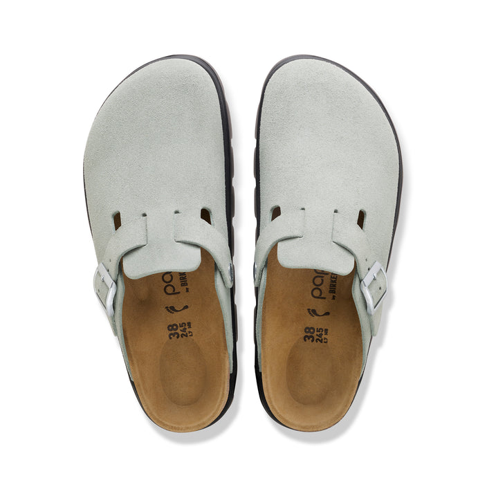 Birkenstock Australia Boston Chunky Pure Sage Suede Leather top view