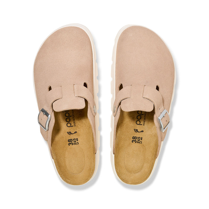 Birkenstock Boston Chunky Warm Sand Suede Leather top