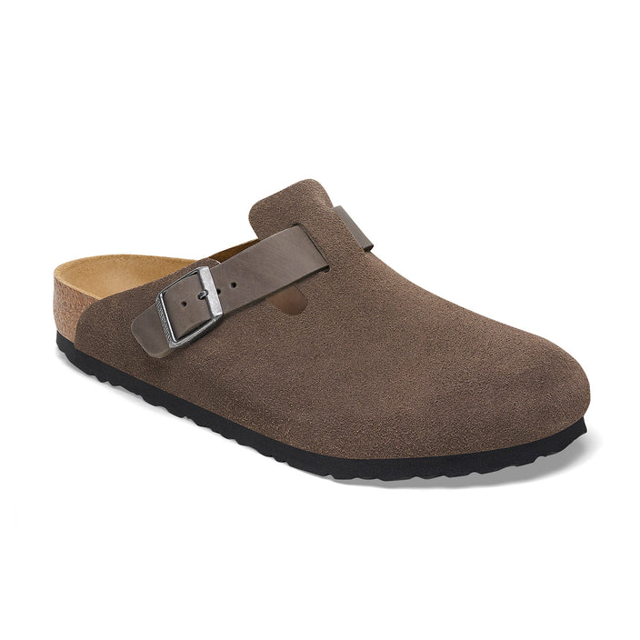 Birkenstock Boston Concrete Grey Oiled/Suede Leather 