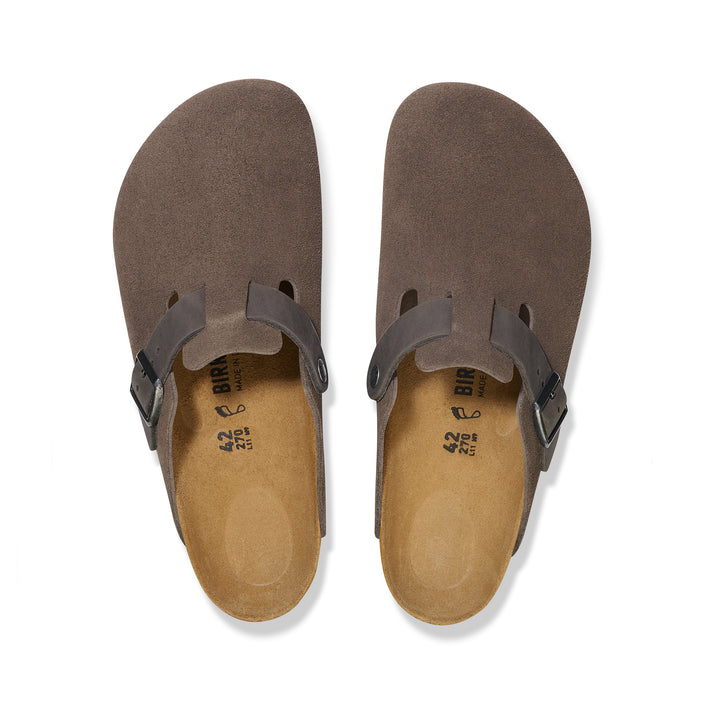 Birkenstock Boston Concrete Grey Oiled/Suede Leather top view