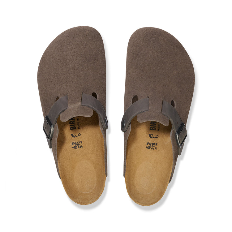 Birkenstock Boston Concrete Grey Oiled/Suede Leather top view