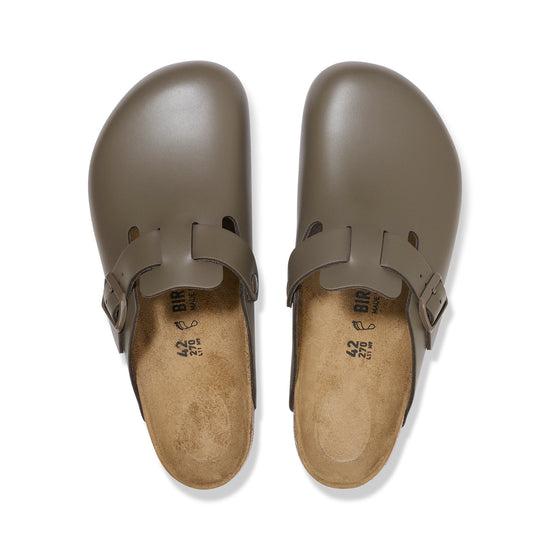 Birkenstock Boston Concrete Grey Smooth Leather top view
