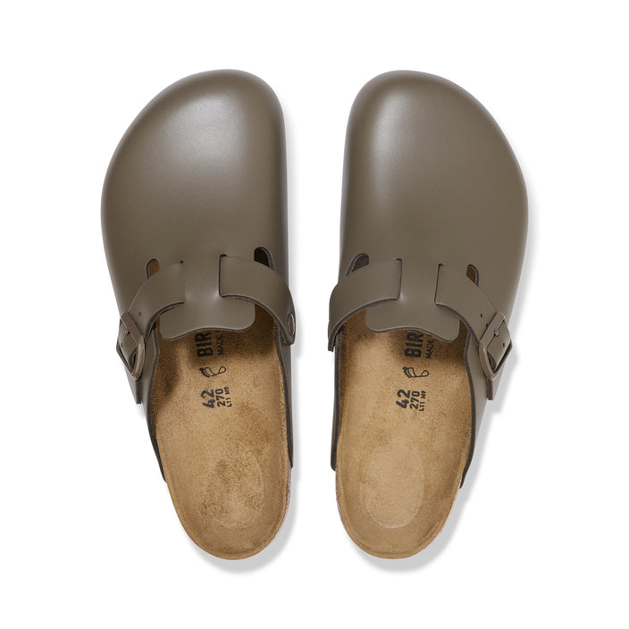 Birkenstock Boston Concrete Grey Smooth Leather top view