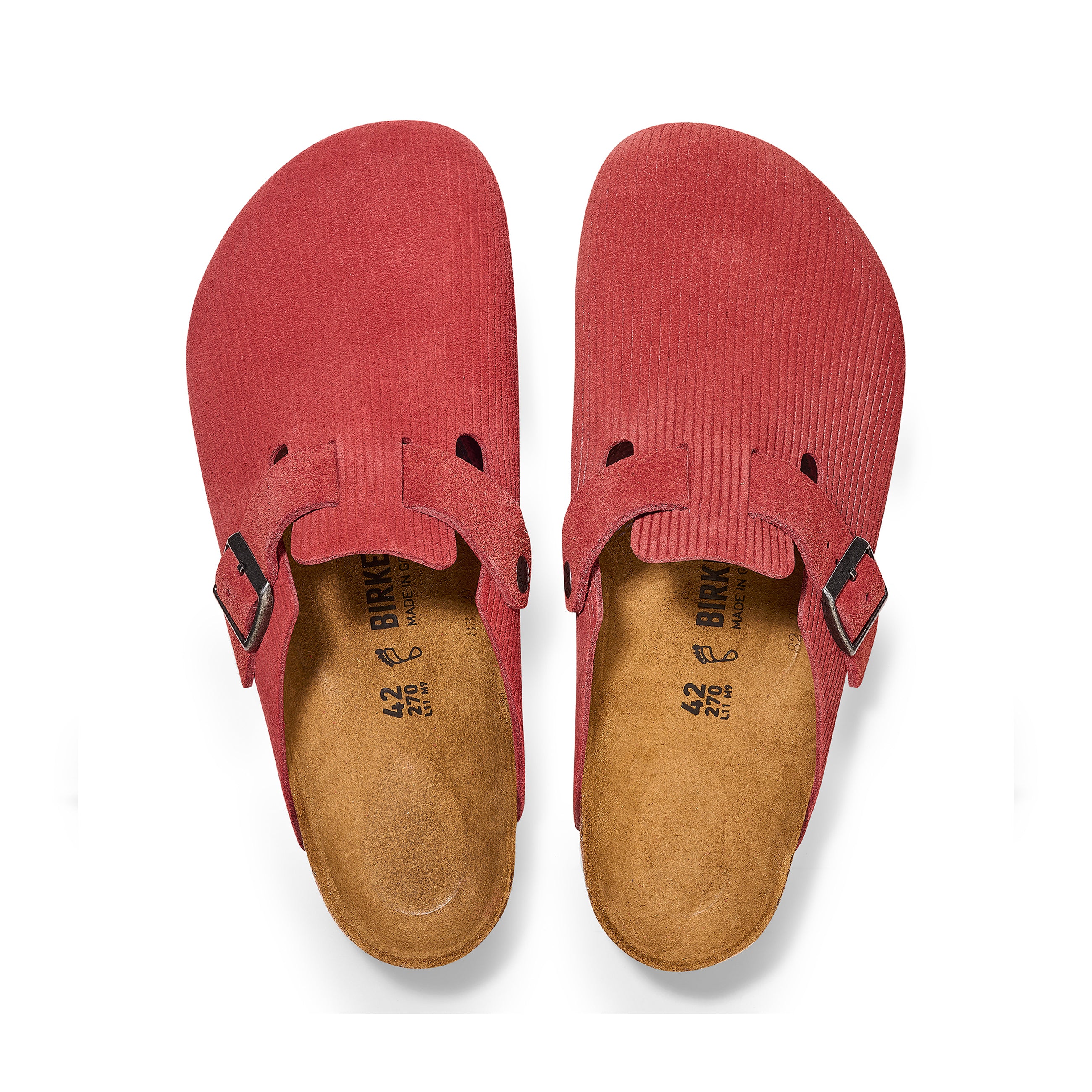 Boston Corduroy Sienna Red Embossed Suede Leather