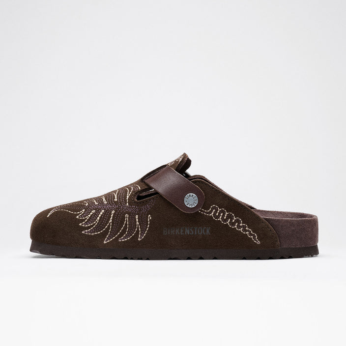 Boston Etro Embroidery Chocolate Suede Leather side alt view