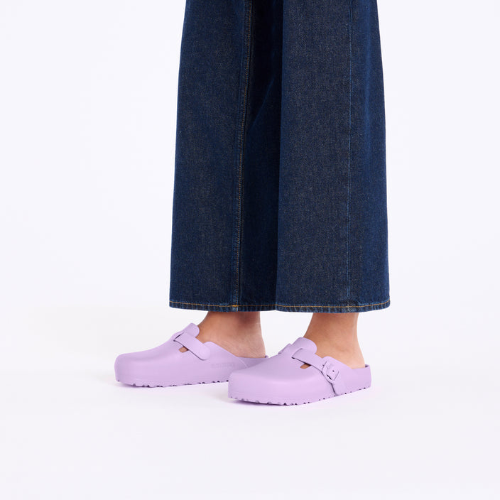 Birkenstock Boston EVA Crocus on model 1