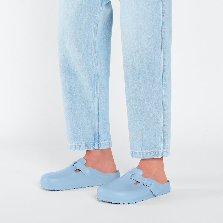 Birkenstock Boston EVA Dusty Blue on model 2