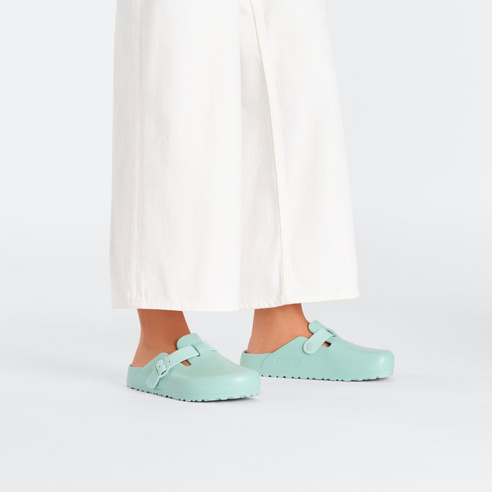 Birkenstock Boston EVA Surf Green on model 1