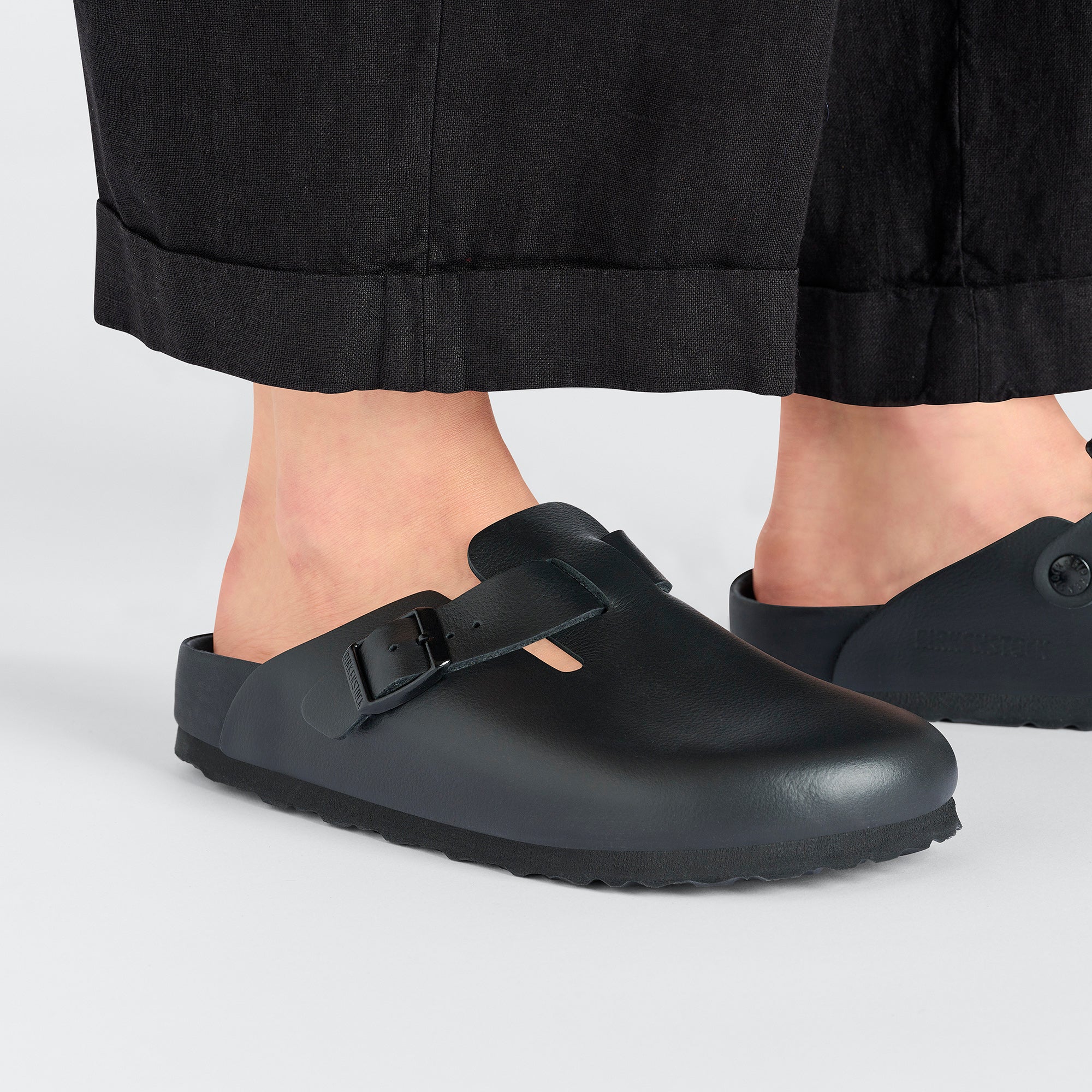 Birkenstock Boston Exquisite Black Natural Leather