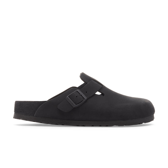 Birkenstock Boston Exquisite Black Nubuck Leather side view
