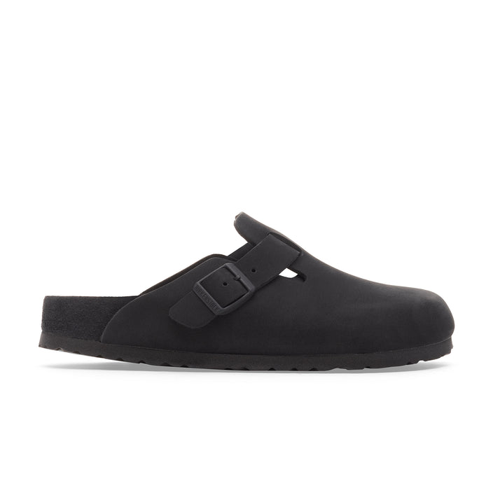 Birkenstock Boston Exquisite Black Nubuck Leather side view