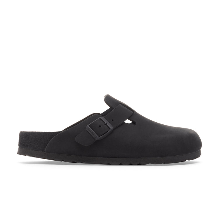 Birkenstock Boston Exquisite Black Nubuck Leather side view