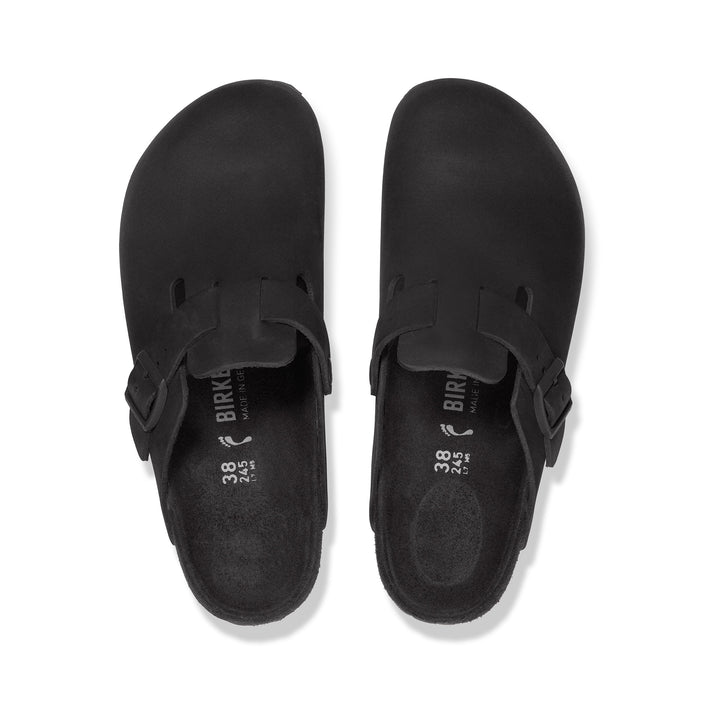 Birkenstock Boston Exquisite Black Nubuck Leather top view