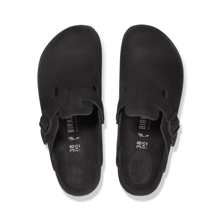 Birkenstock Boston Exquisite Black Nubuck Leather top view