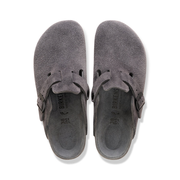 Birkenstock Australia Boston Exquisite Charcoal Suede Leather top view