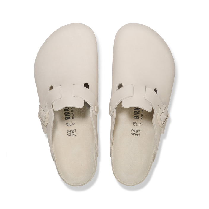 Birkenstock Boston Exquisite Oyster Nubuck Leather top view