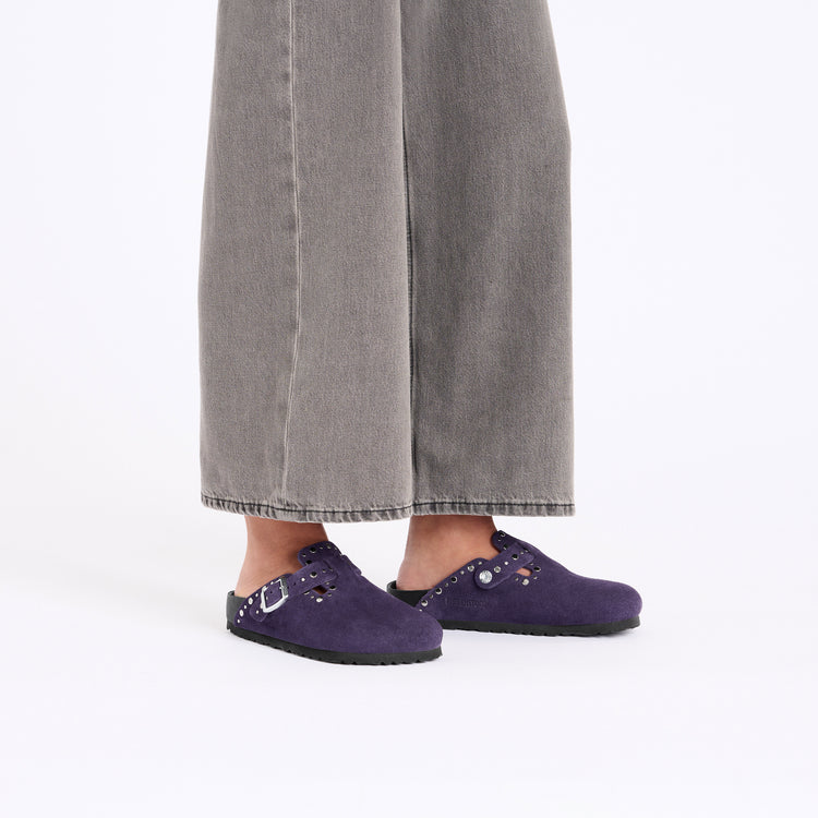 Boston Exquisite Rivets Acai Suede Leather