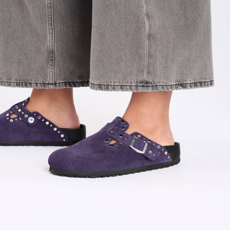 Boston Exquisite Rivets Acai Suede Leather