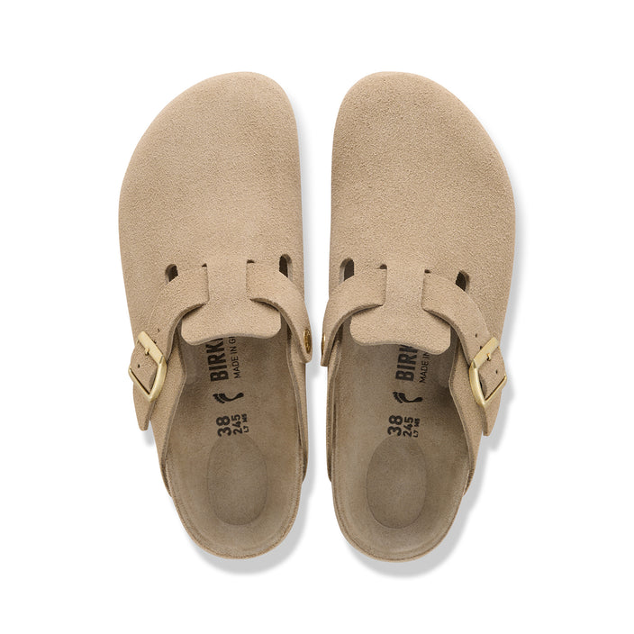 Birkenstock Australia Boston Exquisite Taupe Suede Leather top view