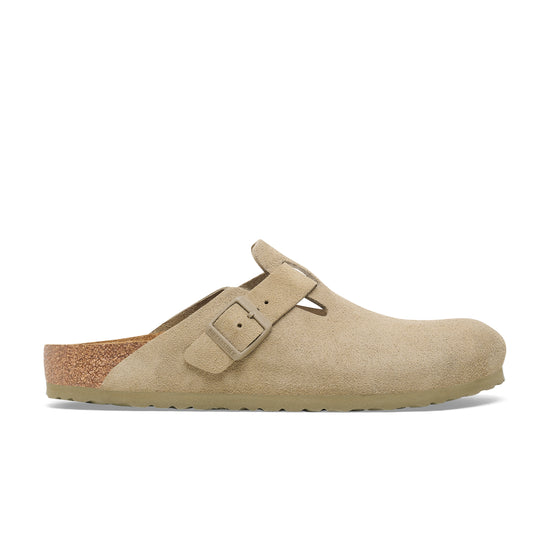 Birkenstock Boston Faded Khaki Suede Leather side view