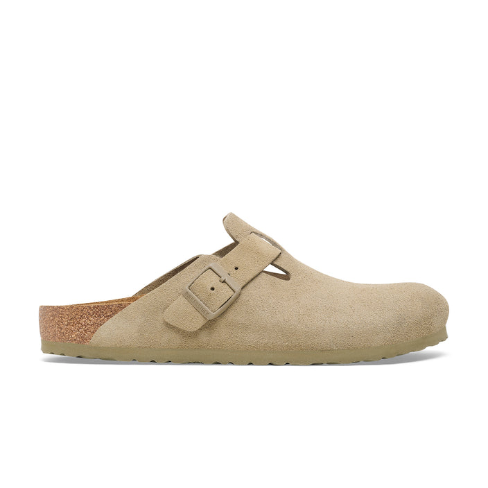 Birkenstock Boston Faded Khaki Suede Leather side view