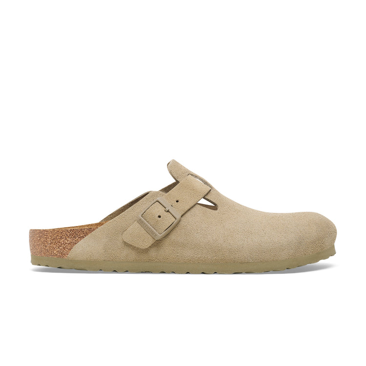 Birkenstock Boston Faded Khaki Suede Leather side view