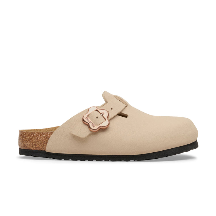 Birkenstock Australia Boston Kids Flower Buckle Sandcastle BirkiBuc side view