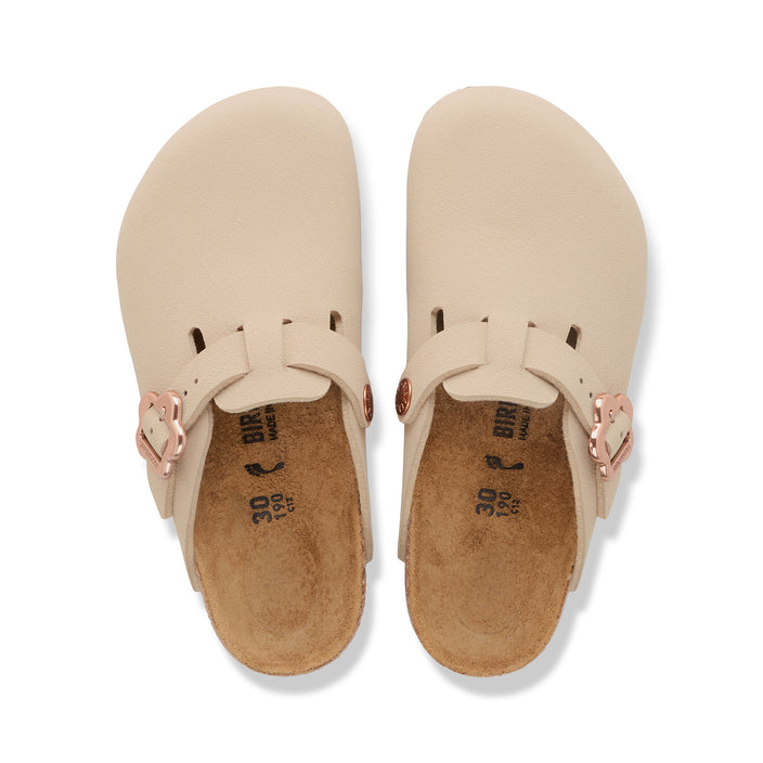 Birkenstock Australia Boston Kids Flower Buckle Sandcastle BirkiBuc top view