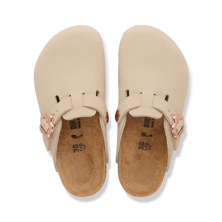 Birkenstock Australia Boston Kids Flower Buckle Sandcastle BirkiBuc top view