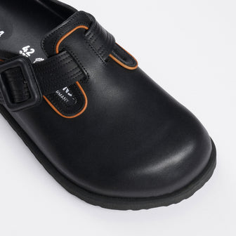 Birkenstock Australia Boston Leather Buckle Exquisite Black Nappa Leather detail view
