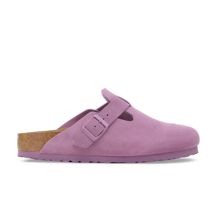 Birkenstock Boston Mauve Suede Leather side view