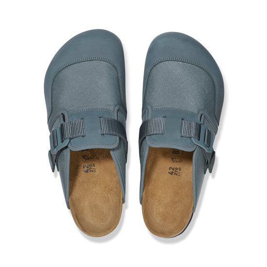 Birkenstock Boston Nova Basalt Grey Textile/Nubuck Leather top view
