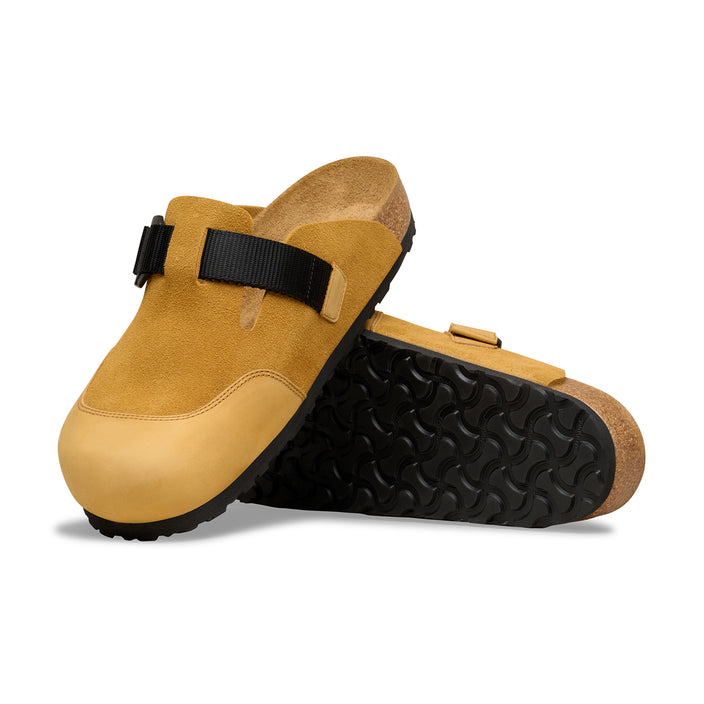 Birkenstock Australia Boston Nova Cork Brown Suede/Natural Leather sole view